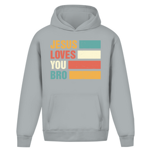 Oversize Hoodie Ohne Kordel jesus loves you bro