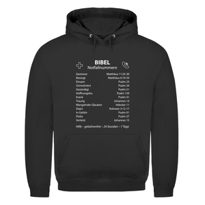 Herren Hoodie bibel notfallnummern