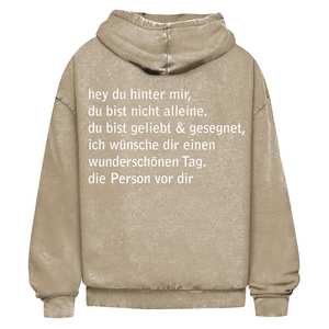 Oversize Washed Hoodie hey du hinter mir