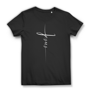 Damen Bio T-Shirt jesus kreuz