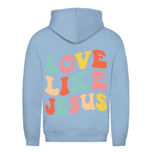 Damen Hoodie love like jesus retro