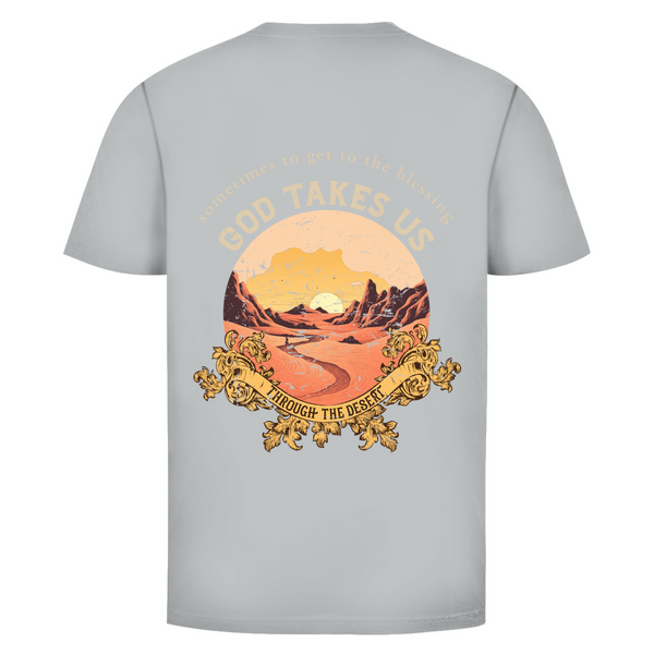 Herren T-Shirt god take us through the desert