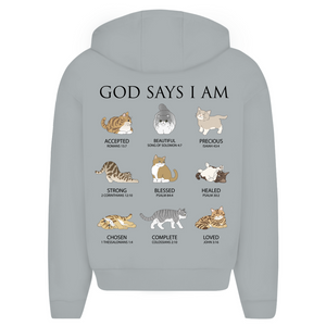 Oversize Zipper Hoodie god says i am accepted romans 15:7