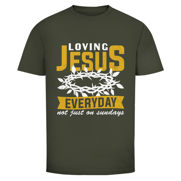 Herren T-Shirt loving jesus everyday