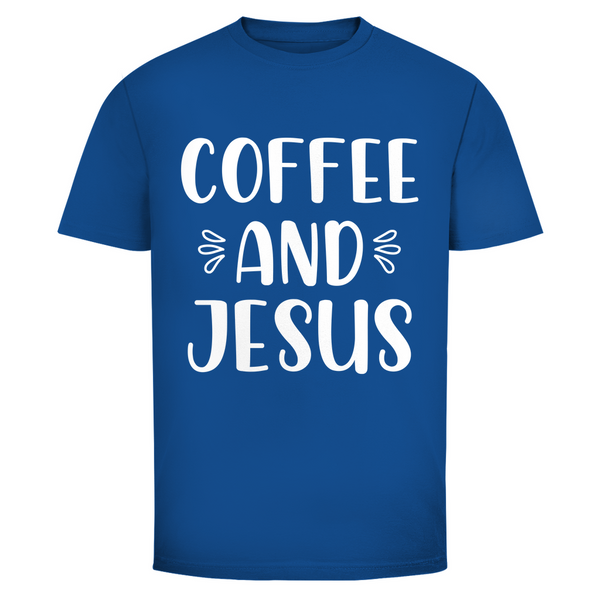 Herren T-Shirt coffee and jesus