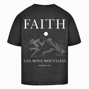 Oversize Washed T-Shirt faith minimalistisch matthew 17:20