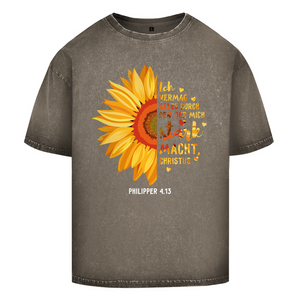 Oversize Washed T-Shirt christus der mich stark macht philipper 4.13