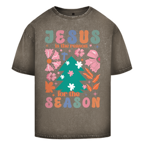 Oversize Washed T-Shirt jesus is reason for the season