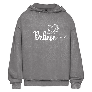 Oversize Washed Hoodie believe