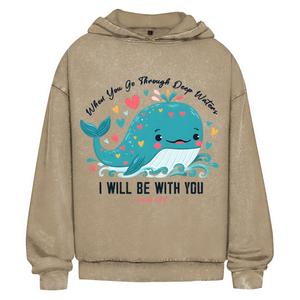Oversize Washed Hoodie Deep Waters Isaiah 43:2