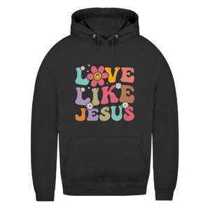 Damen Hoodie love like jesus retro