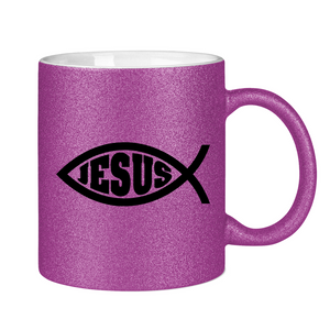 Glitzertasse Ichthys fisch christliches symbol