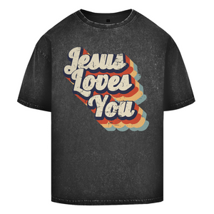 Oversize Washed T-Shirt jesus loves you