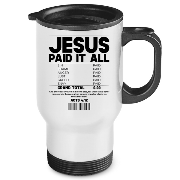 Edelstahl-Thermobecher jesus paid it all