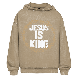 Oversize Washed Hoodie jesus is king dornenkrone