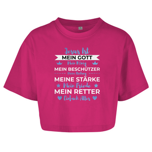 Damen Oversize Crop Top jesus ist mein gott