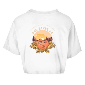 Damen Oversize Crop Top god take us through the desert