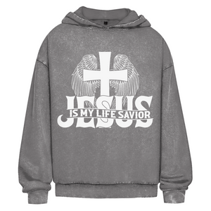 Oversize Washed Hoodie jesus is my life savior