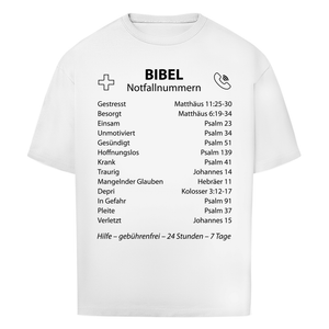 Oversize T-Shirt bibel notfallnummern