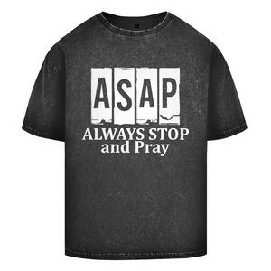 Oversize Washed T-Shirt always stop and pray