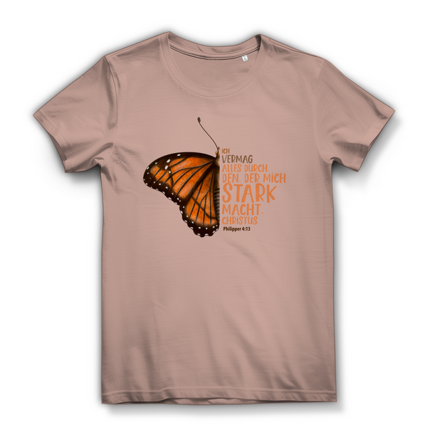 Damen Bio T-Shirt der mich stark macht schmetterling