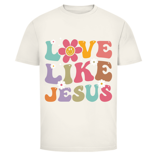 Herren T-Shirt love like jesus retro