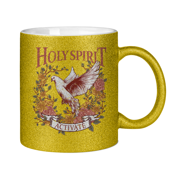 Glitzertasse holy spirit activate taube