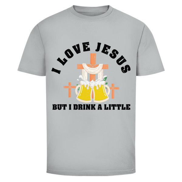 Herren T-Shirt i love jesus but i drink a little bier