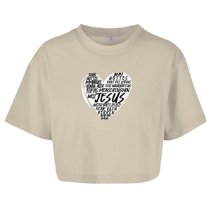 Damen Oversize Crop Top jesus guter hirte