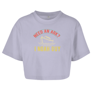 Damen Oversize Crop Top need an ark i noah guy