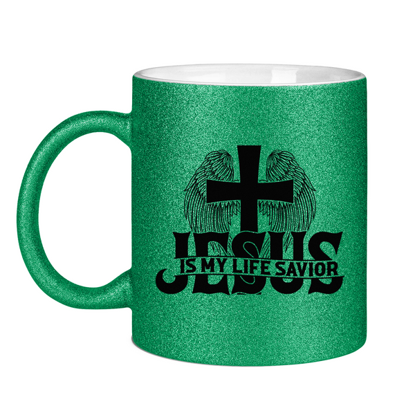 Glitzertasse jesus is my life savior