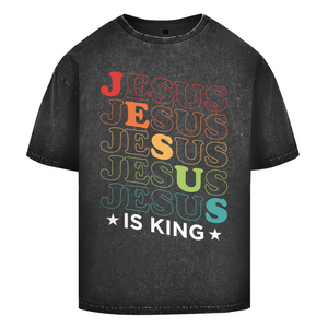 Oversize Washed T-Shirt jesus is king retro