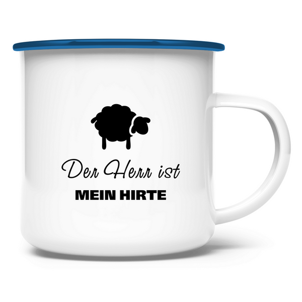 Emaille Tasse der herr ist mein hirte