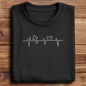 Oversize T-Shirt Herzschlag Kreuz