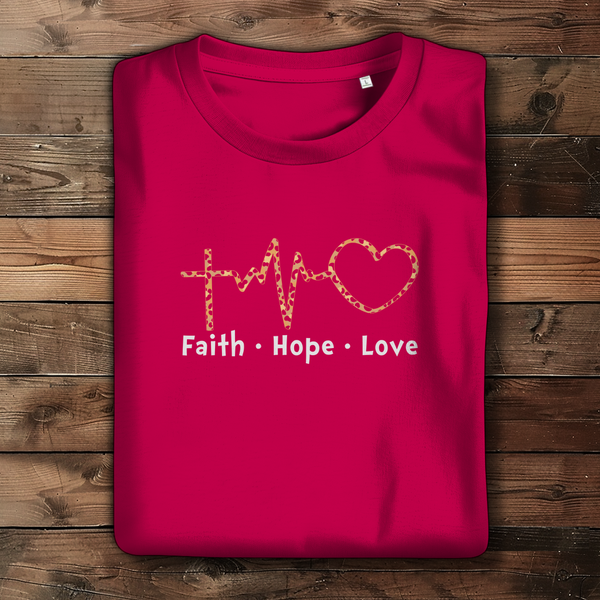 Damen Bio T-Shirt faith hope love