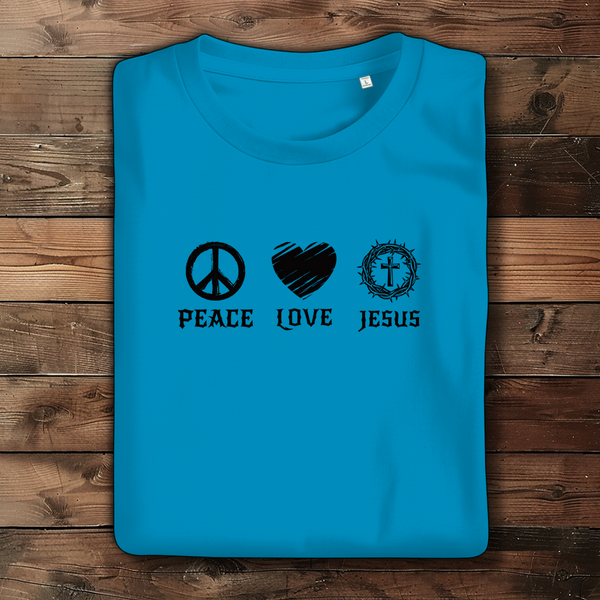 Damen Bio T-Shirt peace love jesus