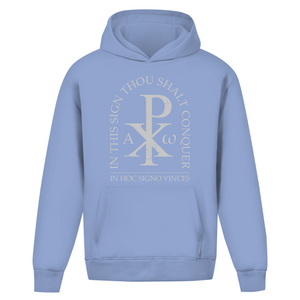 Oversize Hoodie Ohne Kordel in hoc signo vinces Christogramm
