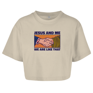Damen Oversize Crop Top jesus and me we are like that