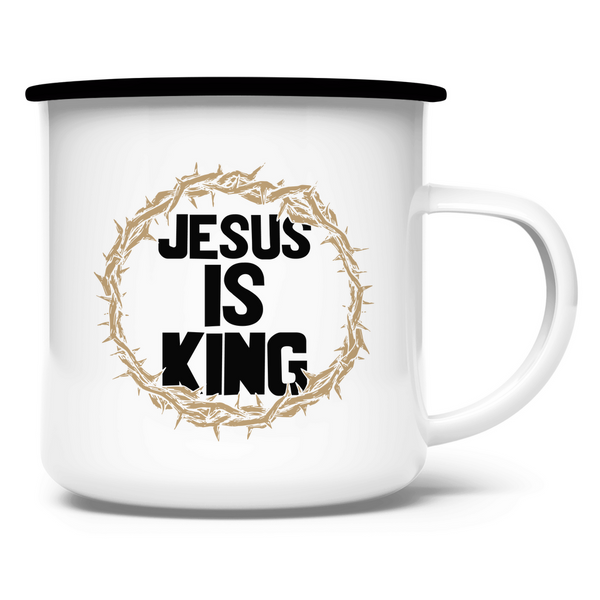 Emaille Tasse jesus is king dornenkrone