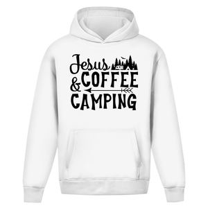 Oversize Hoodie Ohne Kordel jesus coffee camping