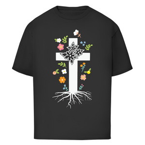 Oversize T-Shirt kreuz roots