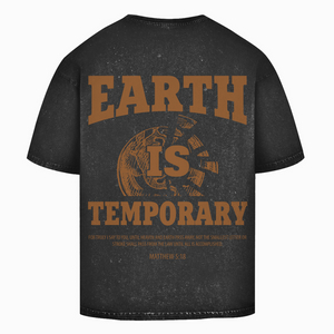Oversize Washed T-Shirt earth ist temporary matthew 5:18