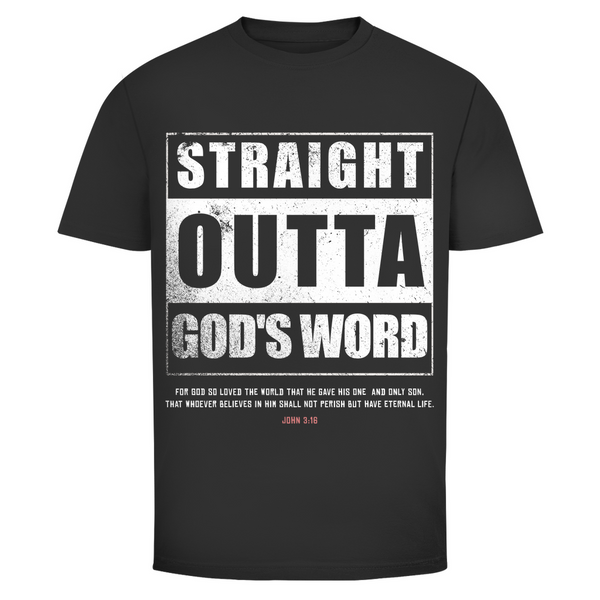 Herren T-Shirt straight outta gods word john 3:16