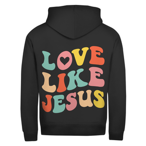 Zipper Hoodie love like jesus retro