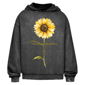Oversize Washed Hoodie jesus sonnenblume