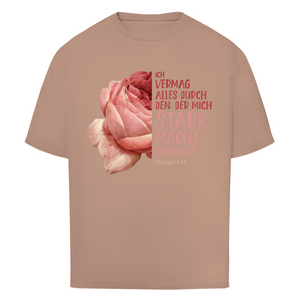 Oversize T-Shirt der mich stark macht rose philipper 4:13