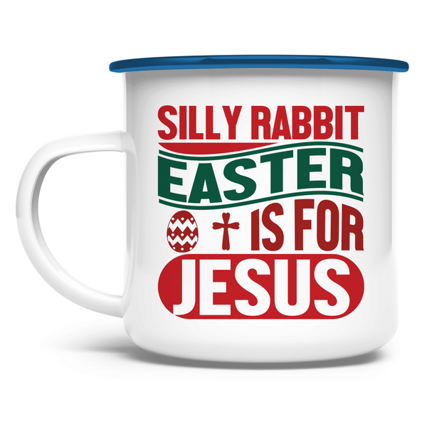 Emaille Tasse silly rabbit ostern osterhase