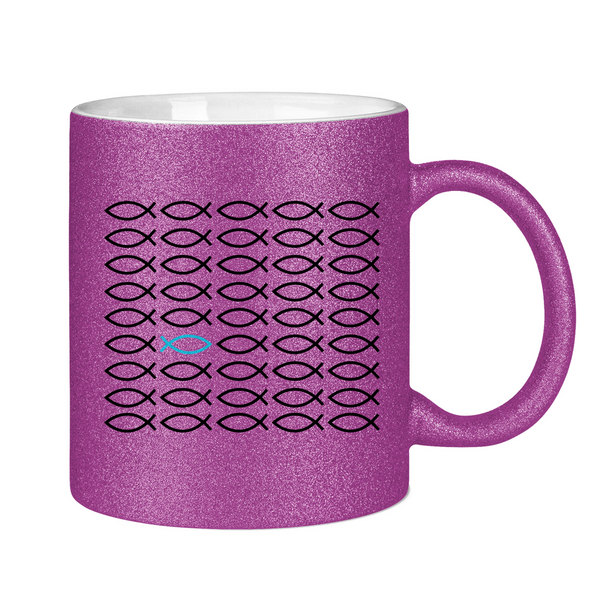 Glitzertasse Ichthys fisch christliches symbol