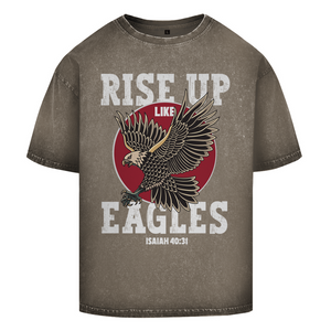Oversize Washed T-Shirt rise up like eagles isaiah 40:31