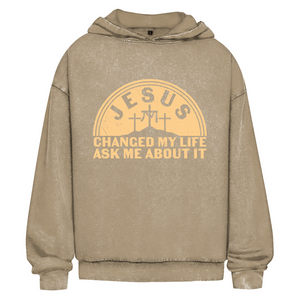 Oversize Washed Hoodie jesus chaged my life